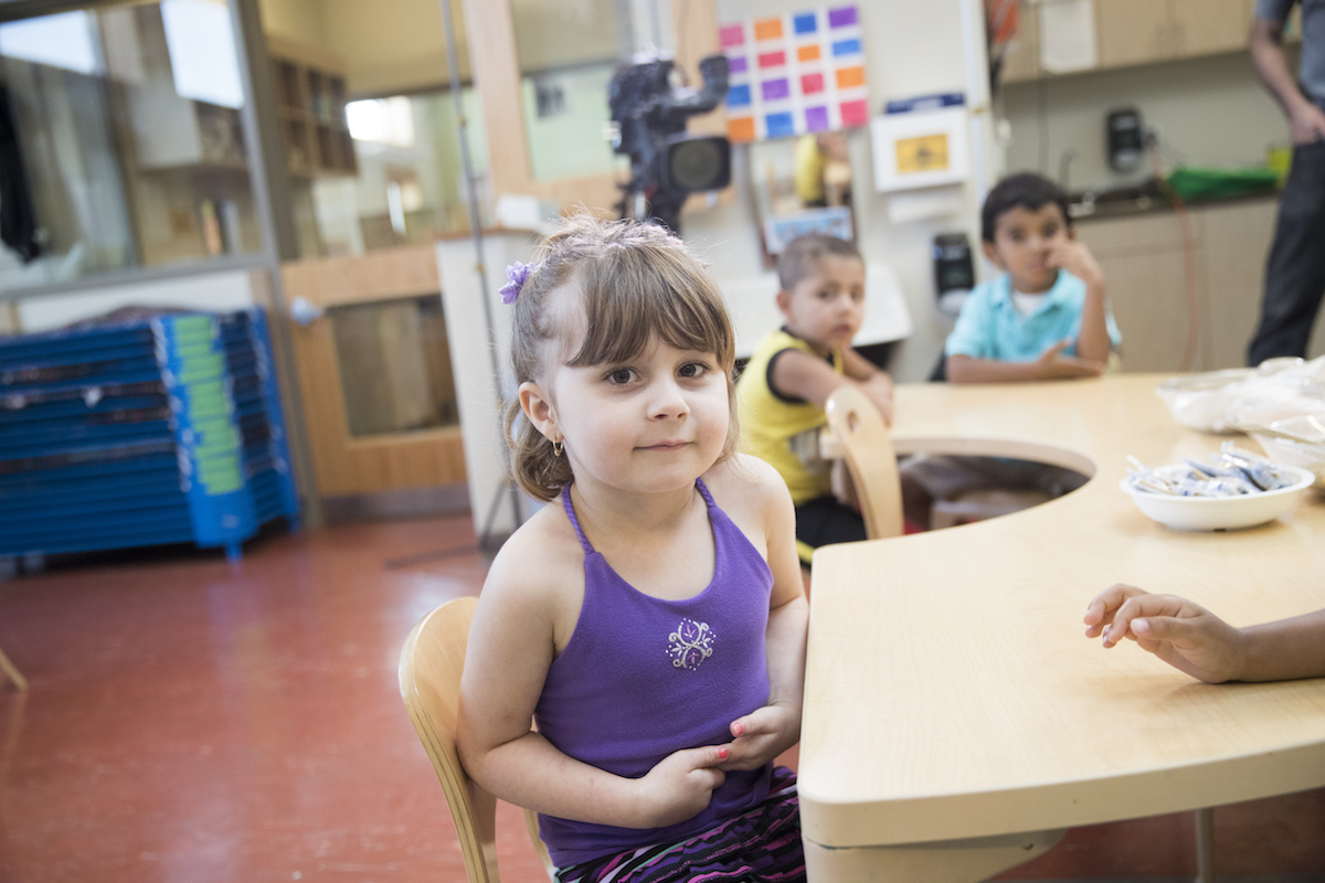 girl at table